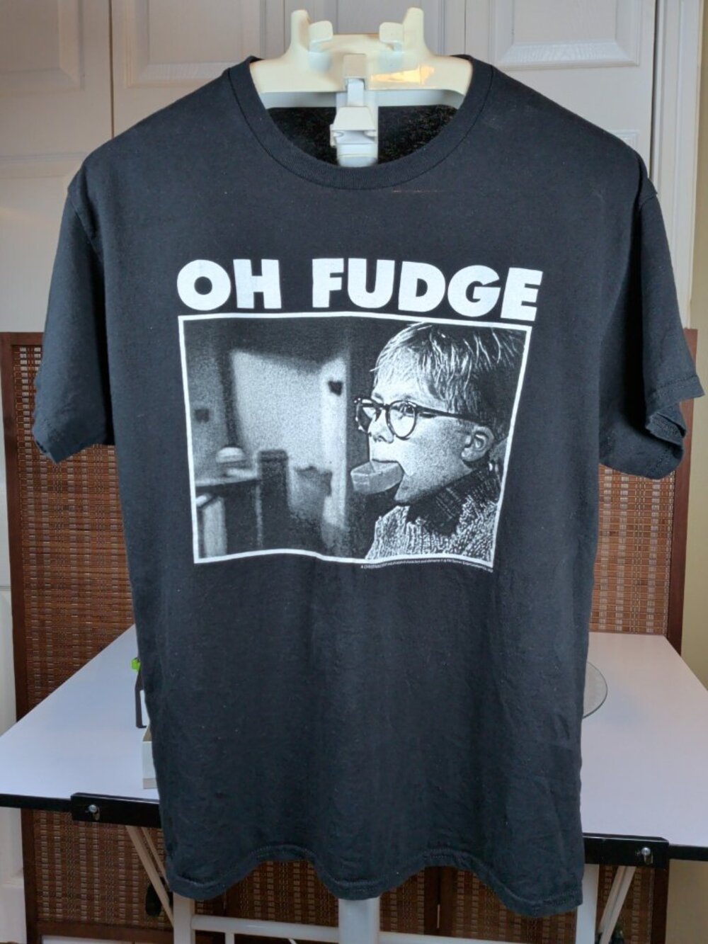 Oh Fudge A Christmas Story T Shirt Black Size Large